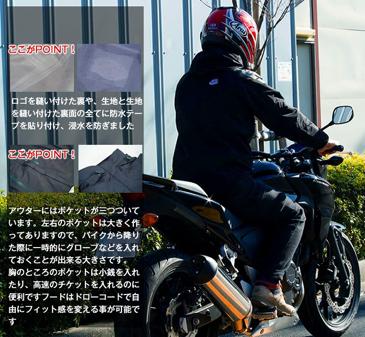 裏地には防水テープを装着