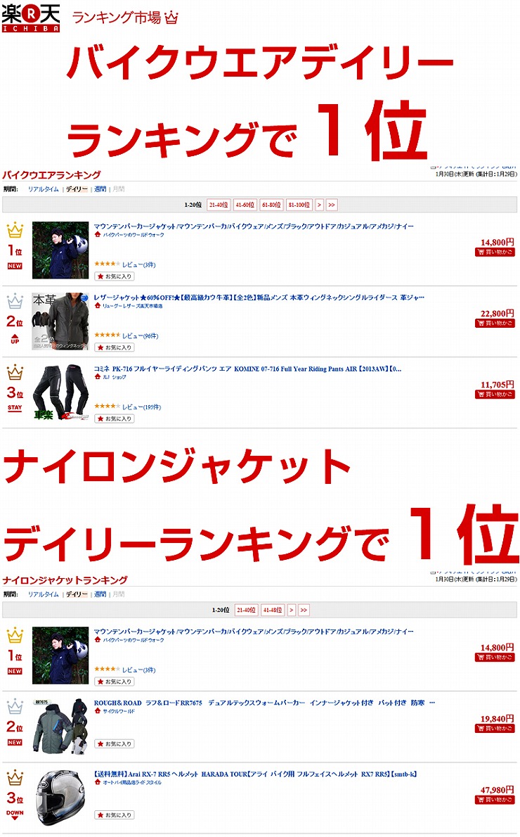 楽天ウエアランキングキャプチャ