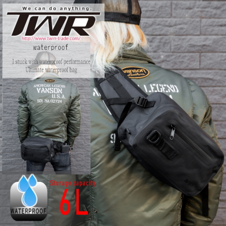 バイク用品 キャンプ 用品 正規品販売のアイネット Twrオリジナル シティユース 防水ボディバッグ 6l 防水ショルダーバッグ ウエストバッグ Tl